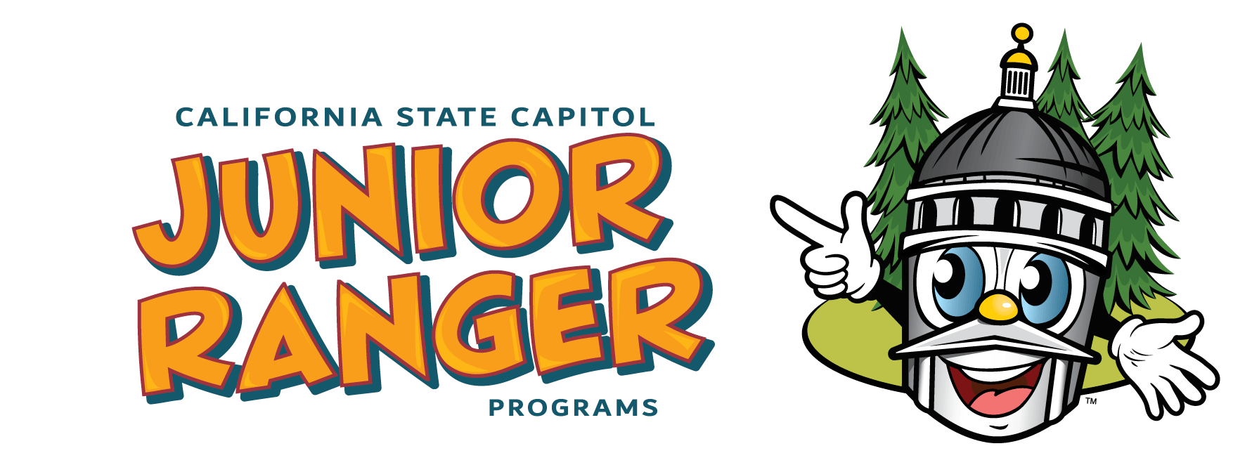 Cartoon image of Cappie with the Junior Rangers logo