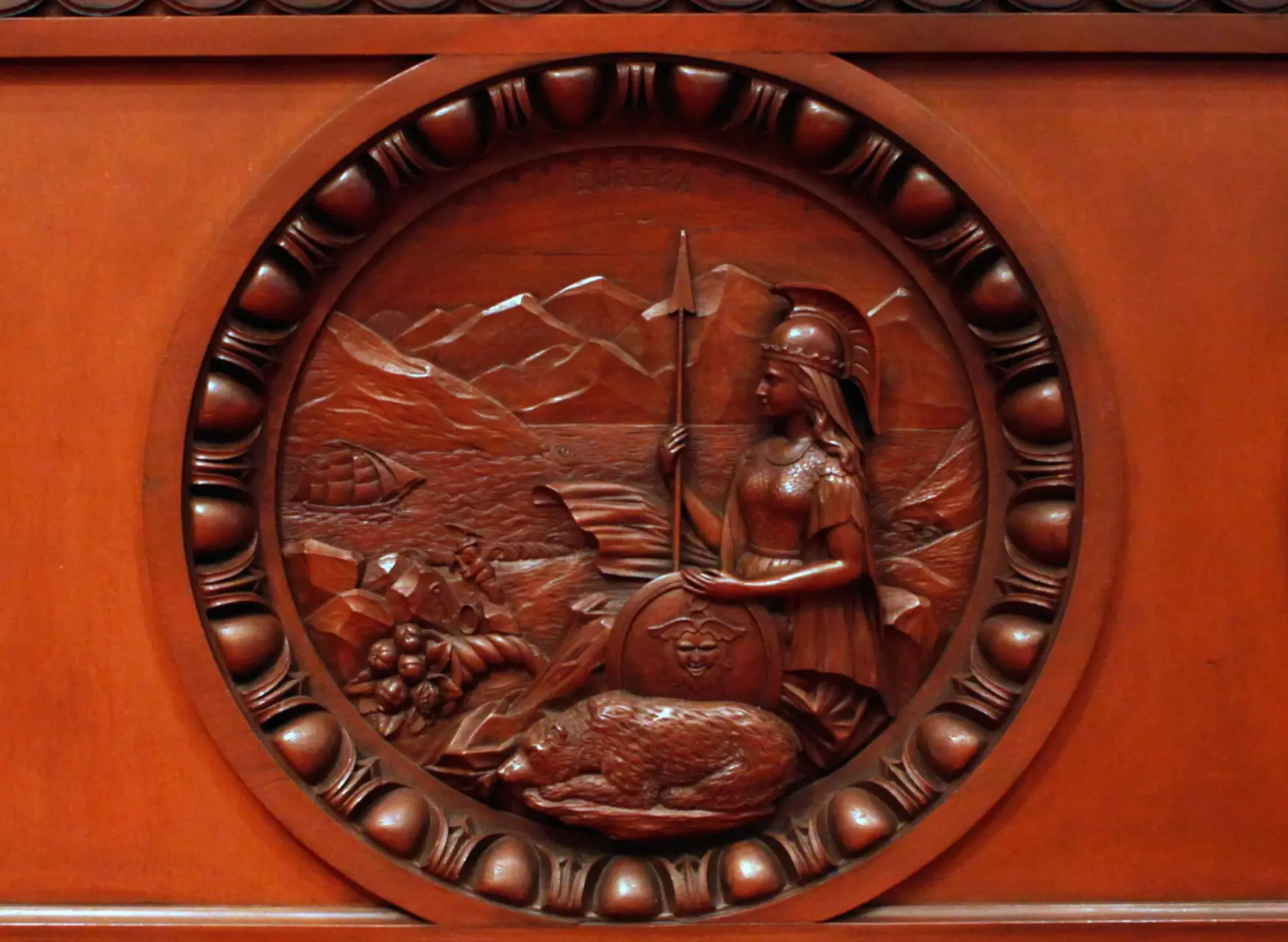 CaStateGov_Card CA State Wooden seal