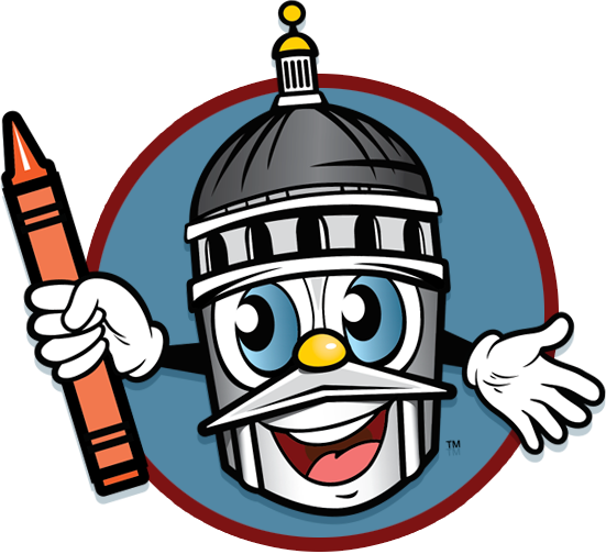 Cappy holding a crayon